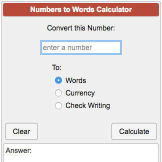 Numbers to Words Converter